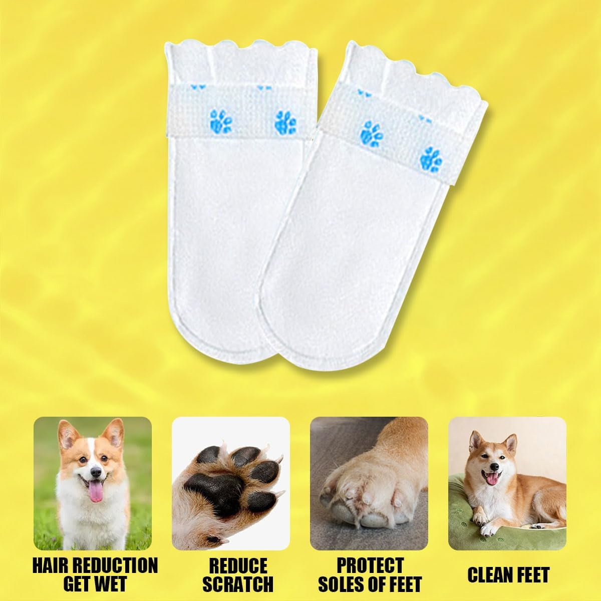 20 Pcs Disposable Dog Shoes, Dog Boots for Injured Paws Waterproof Disposable Dog Socks Paws Stop Licking with Self Adhesive Bandage Dog Shoes for Injured Paws for Indoor Outdoor Walking (L)
