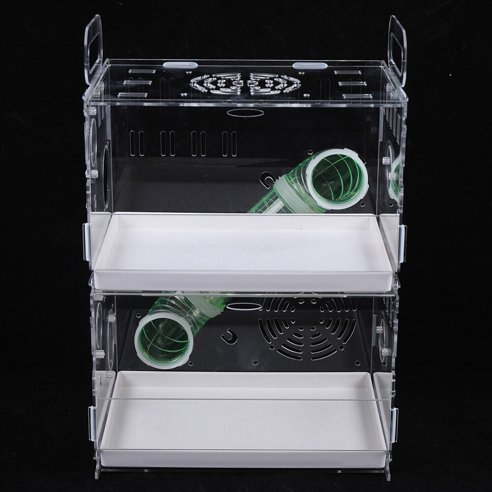 Acrylic 2 Tier Hamster Cage Habitat Clear Rodent Gerbil Mouse Mice Rat House usa