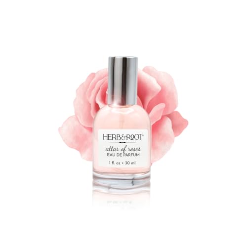 Herb & Root Rose & Sandalwood Eau de Parfum: Long-Lasting Clean Vegan Perfume for Women with Natural Oils, Cruelty-Free Womens Fragrance, Body Spray, Perfumes para Mujer