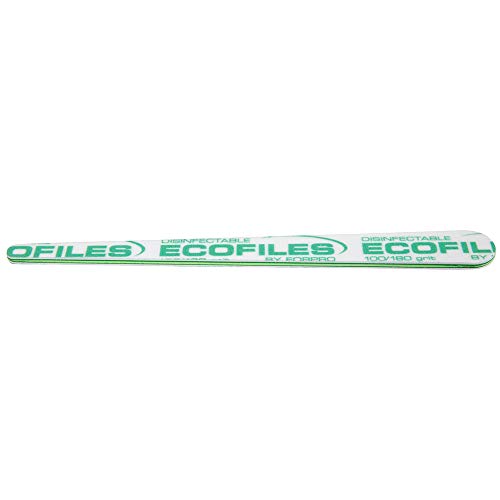 ForPro Professional Collection Tapered ECOFILES, Eco-Friendly Manicure and Pedicure Foam Board Nail File, 100/180 Grit, Green, 20-Count