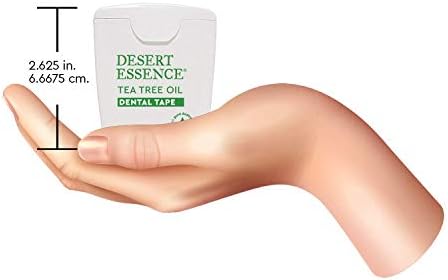 Desert Essence Tea Tree Oil Dental Tape - 30 Yards - Pack of 6 - Naturally Waxed w/Beeswax - Thick Flossing No Shred Tape - On The Go - Removes Food Debris Buildup - Cruelty-Free Antiseptic