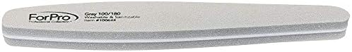 ForPro Professional Collection Expert Sponge Board, 100/180 Grit, Double-Sided Nail Board, 7” L x 1.25” W, 12-Count