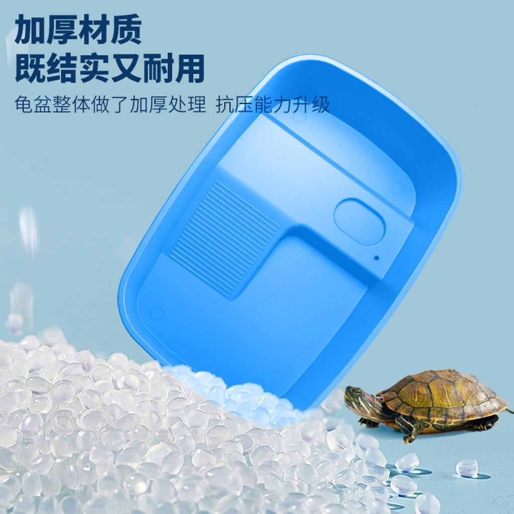 WE-POLUJ Turtles Plastic Tanks Habitat Starter Kits with Basking Platform Swim Area Dish