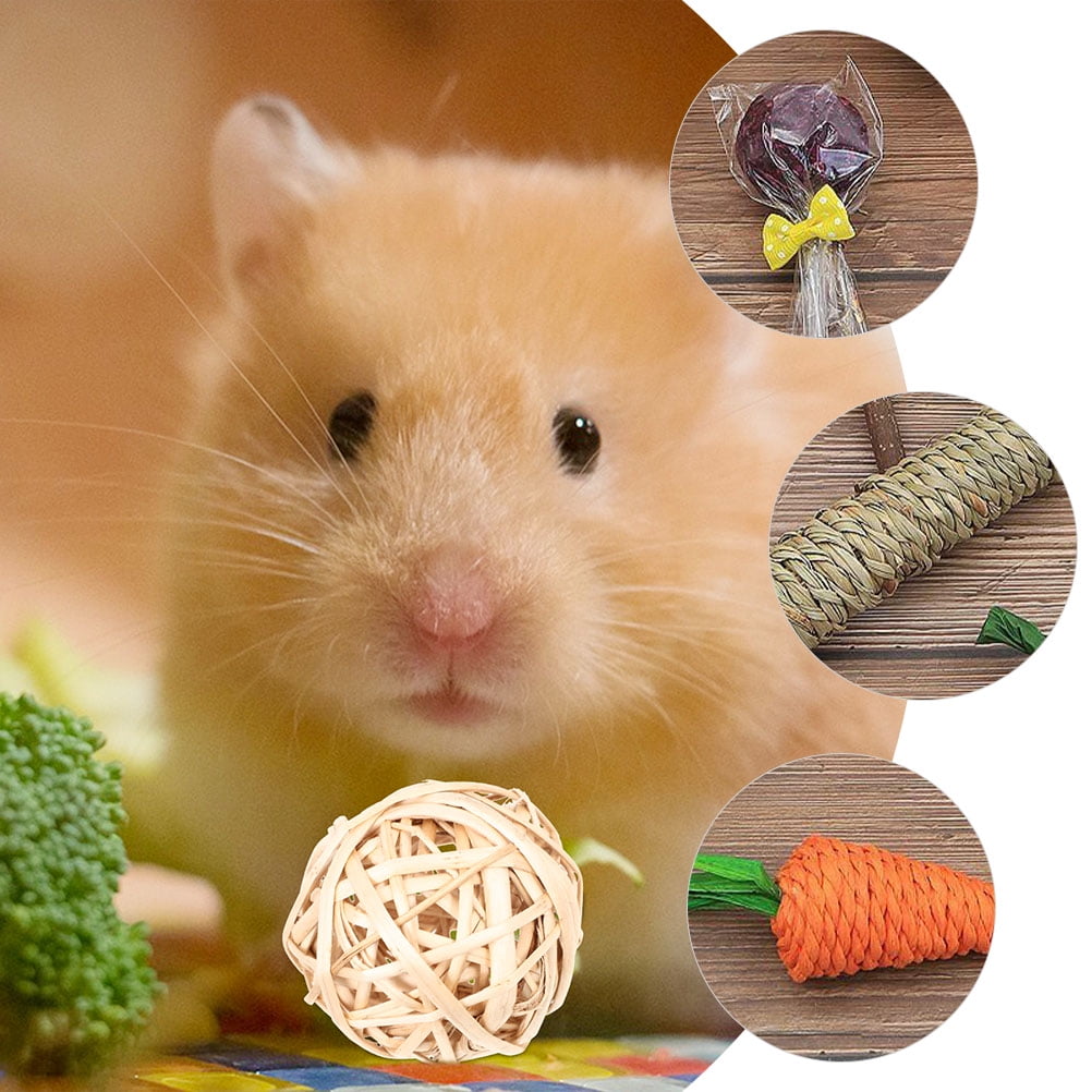 Masteelf 12Pcs Rabbit Chew Toys Cage Accessories Small Animals Chewing Toys for Bunny Chinchilla