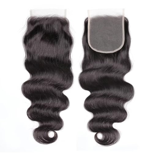5x5 Transparent HD Lace Closure Body Wave Human Hair Closure Invisible Ultra-thin 5x5 Lace Closure Brazilian Raw Virgin Human Hair Pre Plucked Natural Black 16 Inch