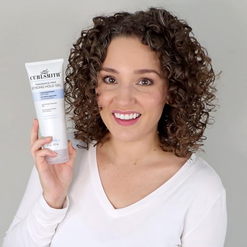 CURLSMITH Fragrance-Free Strong Hold Styling Gel 8 oz | Long-Lasting Frizz Control for Defined Curls