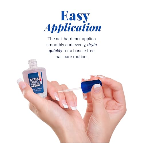 Steel Nails: Nail Strengthener & Clear Nail Polish for Damaged Nails, Hardener & Growth, Nail Repair, Keratin Treatment, Nail Growth Treatment – Hard as Nails with Extra Strength.