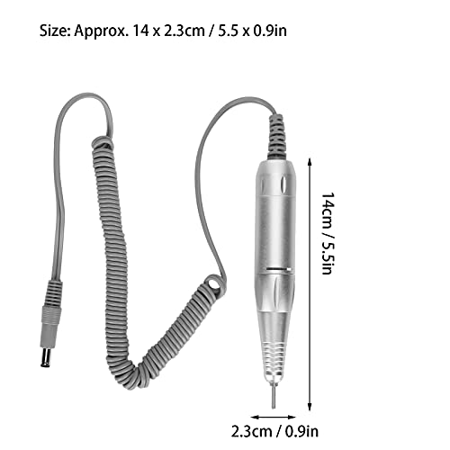 35000rpm Electric Nail Drill Machine, Aluminum Alloy Nail Polisher Grinder Handpiece Grinder Manicure Pedicure Nail Art Tool Replacement Handle for Electric Nail Drill Machine
