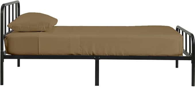 4-PC Cot Sheet Set - 25x75, 100% Cotton Fitted Sheet - Perfect for Narrow Twin/RV Bunk/Camping Cot/Guest Bed Replacement, Fits Upto 4-8" Deep Mattress - Taupe Solid