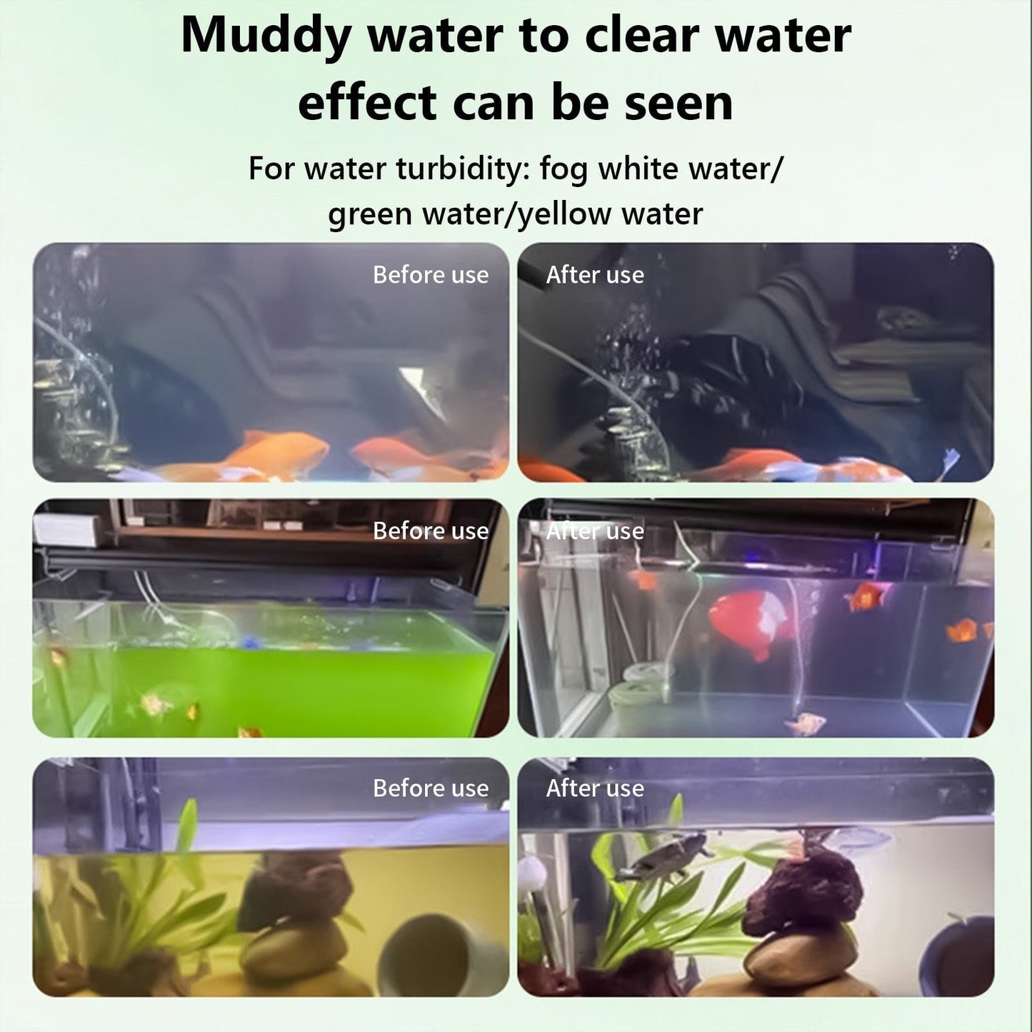 Polymer Water Purification Tablets for Fish Tanks - Fast Acting Water Clarifier, Removes Impurities & Odors, Safe for All Fish, Long-Lasting Clean, Easy to Use for Freshwater & Saltwater Aquariums