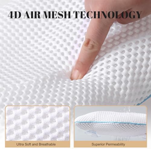 Non Slip Bath Pillow, Luxury Spa Bathtub Head & Neck Rest Support, Permeable Quick Drying Air Mesh Tub Pillow with 4 Large Suction Cups, Fits Any Tubs, Soft and Relaxing