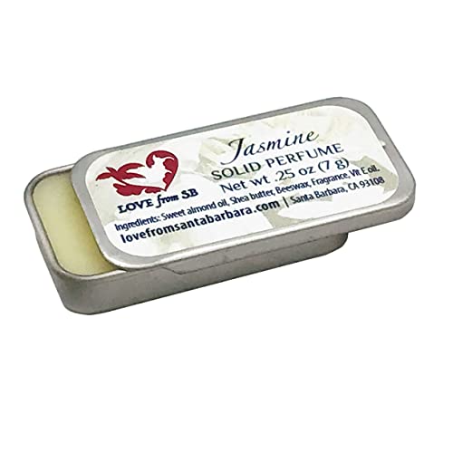 Compact Personal Solid Perfume | Convenient, fits in your purse or travel bag | Luxurious Artisan Spa Gift (Jasmine)