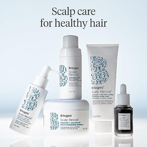 Briogeo Scalp Revival Charcoal + Tea Tree Buildup Detox Spray, Dry Scalp Pre-Wash Treatment for Dry Scalp & Itchy Scalp, Build Up, Detox Spray, Unclog Hair Follicles, Vegan, Cruelty-Free, 4 fl oz