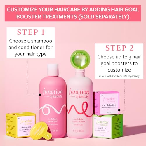 FUNCTION OF BEAUTY Curly Hair Conditioner, 22 oz - Formulated with Shea Butter to Moisturize, Nourish and Enhance Natural Curls, Sulfate-Free, Customizable Haircare