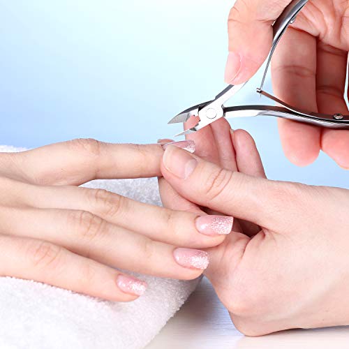 8 Pieces Cuticle Trimmer Stainless Steel Cuticle Nippers Pointed Blade Dead Skin Cutter Clipper Remover Scissors Manicure Tools for Fingernails and Toenails(Silver)