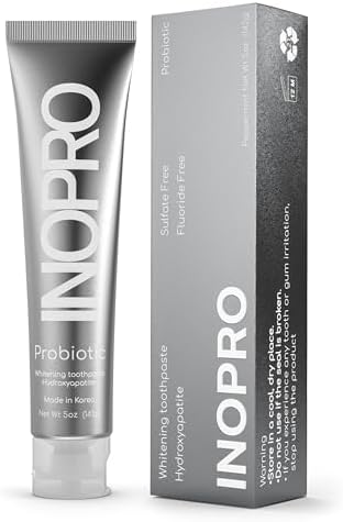 Natural Whitening Hydroxyapatite Toothpaste with Probiotic for Sensitive Teeth, Fluoride Free Enamel Repair Remineralizing Toothpaste, SLS Free, Baking Soda, Coconut Oil, 5oz