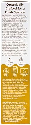 Radius USDA Kids Organic Toothpaste, Coconut Banana, 3 Oz (Pack of 1)