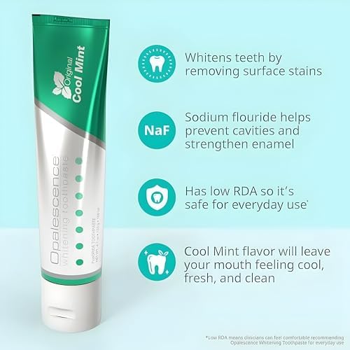 Opalescence Whitening Bundle - Opalescence Go 15% Hydrogen Peroxide Prefilled Whitening Trays and Whitening Toothpaste - Mint Flavor 5194-5166