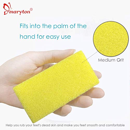 Maryton Pumice Sponge for Feet, Ultimate Pedicure Stone Callus Remover & Foot Scrubber Bulk Pack of 8(Assorted Colors)