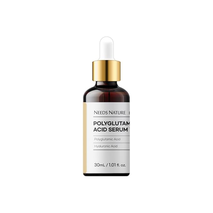 Polyglutamic Acid 10% Facial Serum for Face – NEEDS NATURE DIY Hydrating Booster with Hyaluronic Acid & Allantoin | Korean Skincare for Dry, Sensitive Skin | 30ml
