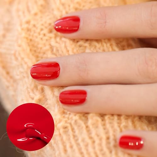 Manucurist Green Poppy Red - Red Nail Polish - 9-Free, Vegan and Plant-Based - Quick Dry Manicure - Non Toxic - Made in France - 0.5 fl oz