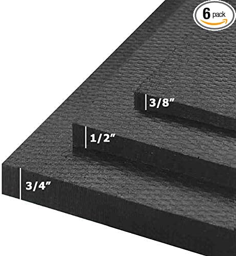 American Floor Mats - Heavy Duty Stall Tiles - Stable/Horse Flooring - Thick, Durable Rubber Solid Black 6 Center Tiles 1/2" Thick Expansion Set