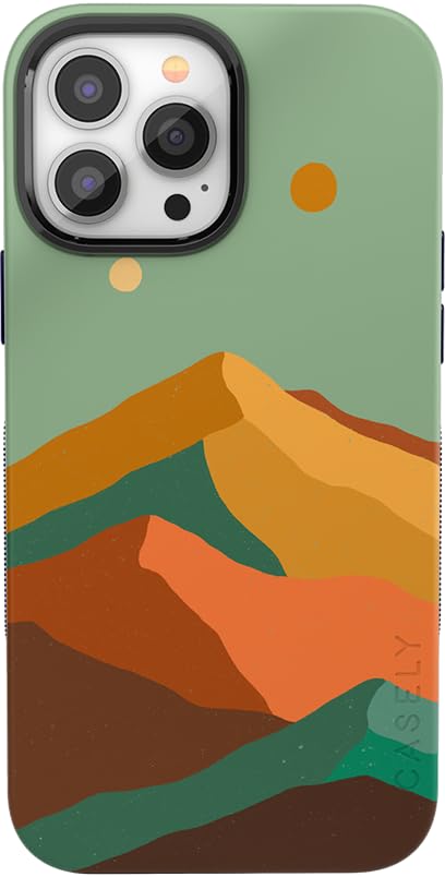 Casely iPhone 14 Pro Case | Opposites Attract | Day & Night Mountains | Compatible with MagSafe | Bold Protective Design