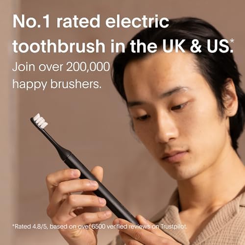 Sonic Electric Toothbrush | 40+ Day Battery | Designed in California | Sustainable Electric Toothbrush for Adults | Travel Toothbrushes | Tooth Brush |Black