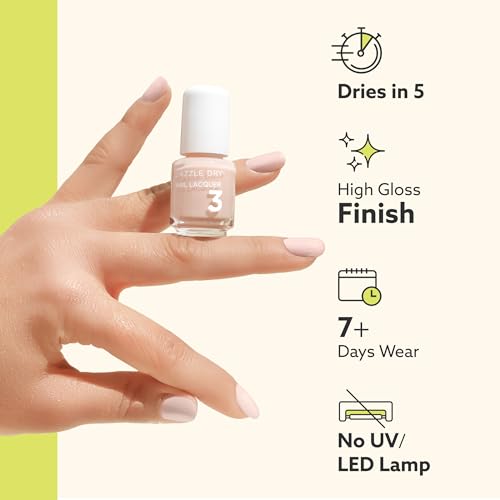 Dazzle Dry Mini Kit 4 Step System - School Spirit - A mauve with a blue shimmer. Full coverage shimmer. (5 Piece Kit / 5 Manicures)