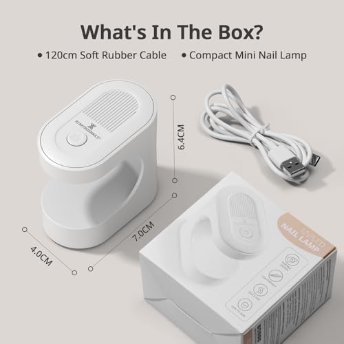 BTArtboxnails Handy Mini Nail Lamp - Fast Cure UV Nail Dryer for Gel Nails, Portable LED Nail Light with 2 Timer for All Gel Polish