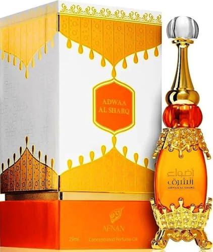 Afnan Adwaa Al Sharq for Unisex Concentrated Perfume Oil, 0.84 Ounce