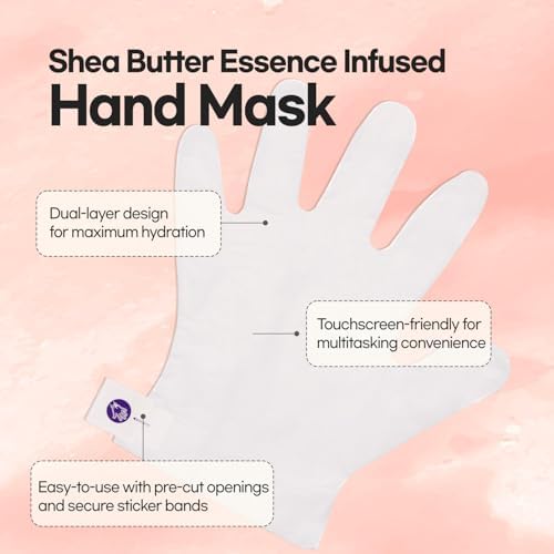 Epielle Moisturizing Hand & Foot Masks 12 Pairs, Soften Dry Hands & Cracked Heels with Sunflower Seed Oil & Avocado Oil, Korean Skin Care, Spa Self Care Gifts for Women, 6 Gloves & 6 Socks