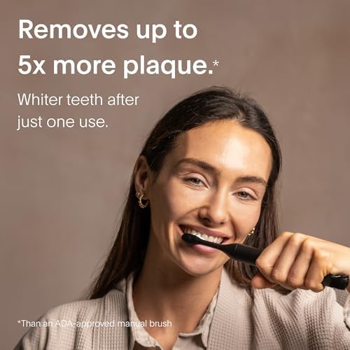 Sonic Electric Toothbrush | 40+ Day Battery | Designed in California | Sustainable Electric Toothbrush for Adults | Travel Toothbrushes | Tooth Brush |Black