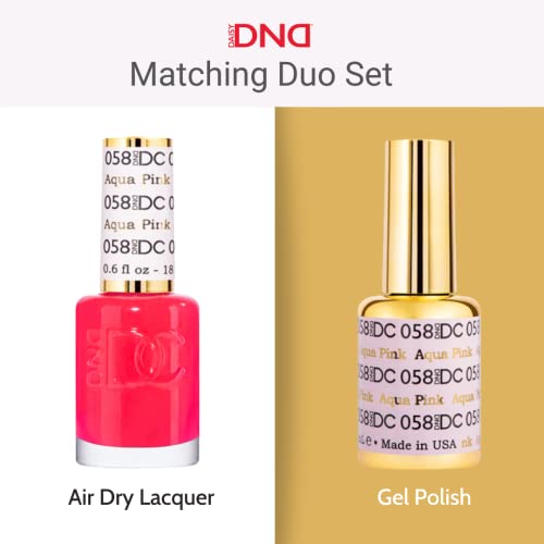 DND DC Gel Polish Set, Pink Collection, UV/LED Gel Polish and Air Dry Nail Lacquer, Matching Chip-Free Polish Duo, 276 Hipster Girl, 0.5 Fl Oz