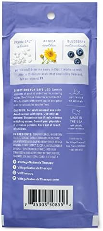 Village Naturals Therapy, Comfort Concentrated Mineral Bath Soak, Blueberry Citrus, 2 Oz, Pack of 12