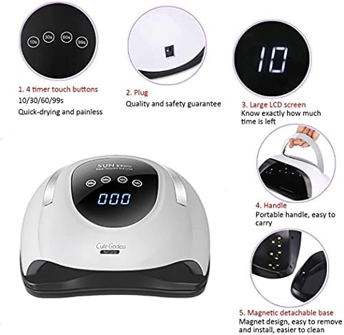 UV LED Nail Lamp for Gel Polish 220W Fast Gel Nail Polish Professional Dryer Nail Curing Light 57 Lamp Beads Auto Sensor for Fingernail & Toenail