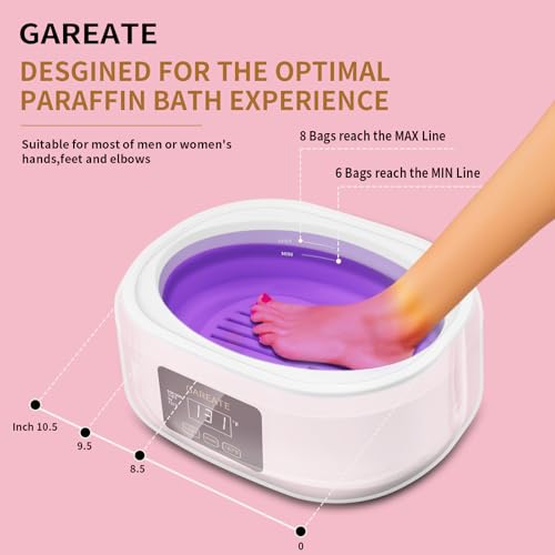 Paraffin Wax Machine for Hand and Feet - Paraffin Wax Machine 3500ML with 6 Pcs Paraffin Bath Wax,Personal Home SPA Moisturizing and Exfoliating Kit for Hands and Feet,Keep Warm Paraffin Wax（White）