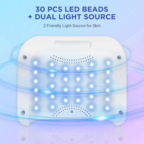 Cordless Nail Lamp, Rechargeable UV Nail Lamp for Gel Nails, LED Nail Lamp with 4 Timer Modes, Gel Nail Light Decorate with Sparkling Nail Rhinestones Diamond (Sparkly Diamond and White)