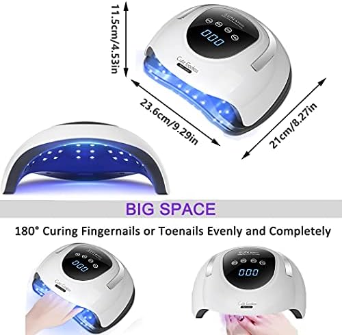 UV LED Nail Lamp for Gel Polish 220W Fast Gel Nail Polish Professional Dryer Nail Curing Light 57 Lamp Beads Auto Sensor for Fingernail & Toenail