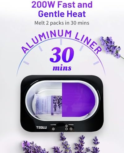 Upgraded Paraffin Wax Machine for Hand and Feet 4000ML, Teglu Paraffin Bath Moisturizing Kit with 3X 450g Paraffin Wax Refill for Hand and Foot Spa at Home, Paraffin Wax Warmer Black