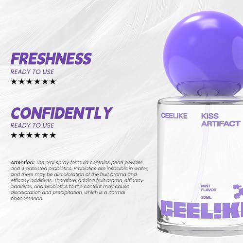 CEELIKE Probiotic Oral Spray for Long-Lasting Freshness, Alcohol-Free Oral Spray with Probiotics for Breath Care, Convenient Travel-Sized Breath Spray(0.68oz) (20ml) (2PC)