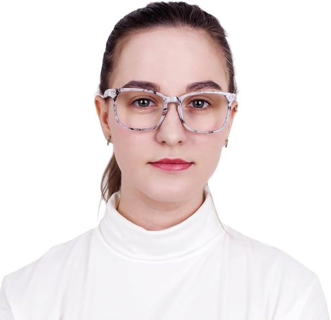 YEIN Bifocal Reading Glasses with Blue Light Blocking Lenses, Bifocal Reader for Women and Men, Vintage Square frame with Spring Hinge (+0.75/+3.50 magnification)