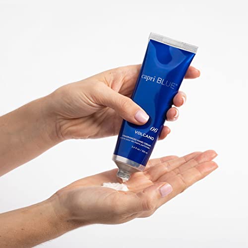 Capri Blue Moisturizing Hand Cream Travel Size – Signature Collection – Nourishing Hand Cream for Dry Cracked Hands with Jojoba Oil & Shea Butter – Purse Essentials for Skin Care (Volcano, 3.4 oz)