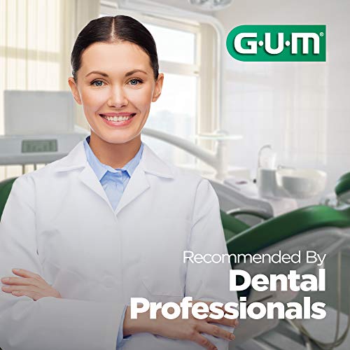 GUM Angled Floss Picks, Perfect for Tight Teeth, Extra Strong Shred-Resistant Dental Floss, Angled for Easy Reach, Dental Flossers for Adults, Fresh Mint Flavor, 75ct (4pk)