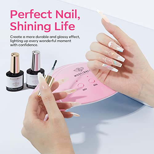Modelones UV Light for Gel Nails with Gloves, 48 W Nail Dryer with 3 Timer Settings, Lamps for Gel Polish, Professional UPF99+ UV Protection Gloves for Art Manicure