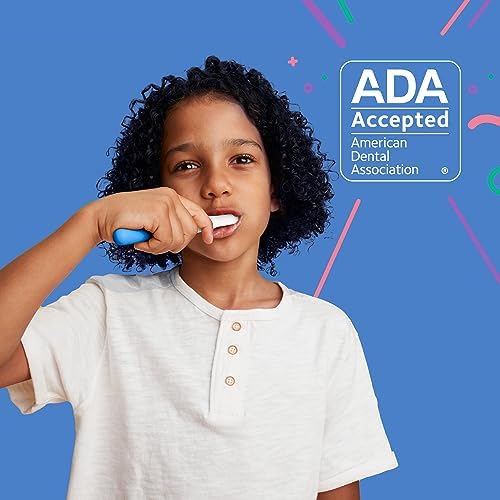 Quip Sonic Toothbrush for Kids - Timed Electric Toothbrush with Small Replaceable Brush Head - Soft Bristles, Rubber Handle, 3 Month Battery Life - Travel Toothbrush - Blue