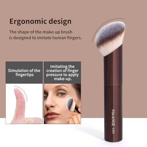 MAANGE 20 Pcs Makeup Brushes with Gift Box, Double-End Multi-functional Makeup Brushes for Blending Liquid Powder Concealer Cream Blush Buffe,CoffeeBrown