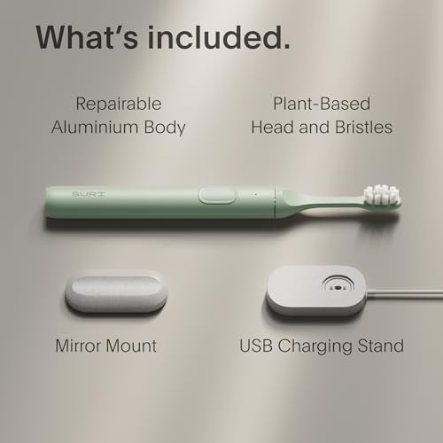 Sonic Electric Toothbrush | 40+ Day Battery | Designed in California | Sustainable Electric Toothbrush for Adults | Travel Toothbrushes | Tooth Brush |Green