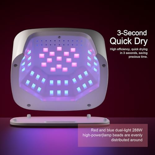 SUNX11 Rhinestone uv Nail Lamp - LED UV Gel Nail Dryer with Rainbow Crystal Design, 3-Second Quick Dry, Touch Screen, Detachable Base, 4 Timer Settings, for Fingernails & Toenails