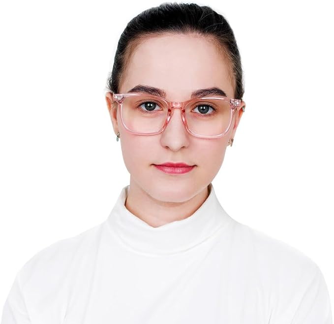 YEIN Bifocal Reading Glasses with Blue Light Blocking Lenses, Bifocal Reader for Women, Vintage Square frame with Spring Hinge (+1.00/+4.00 magnification)